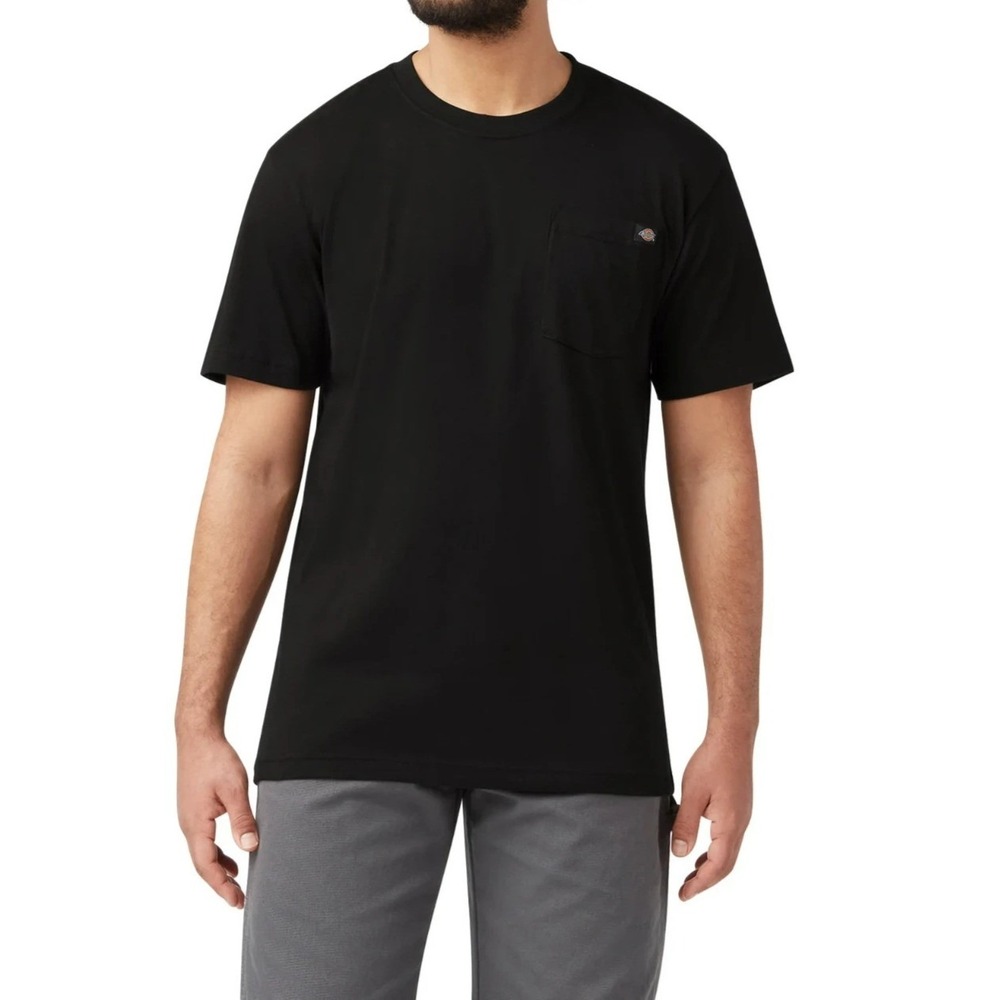 Dickies Mens Work T Shirt Size XL Black Pocket Short Sleeve Casual Lightweight